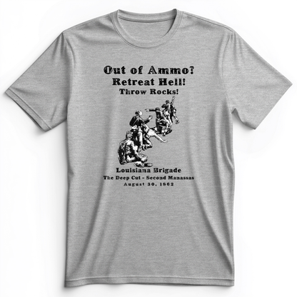 Out Of Ammo Throw Rocks Premium Tee Athletic Heather / S