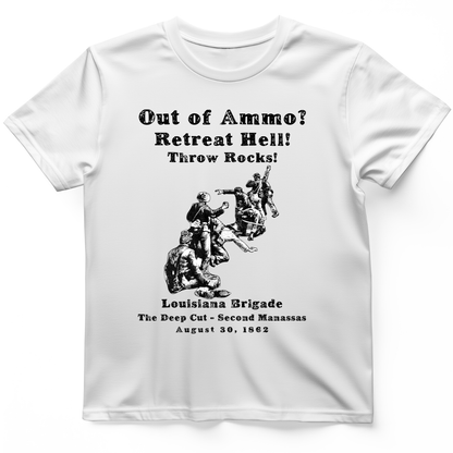 Out Of Ammo Throw Rocks T-Shirt White / S