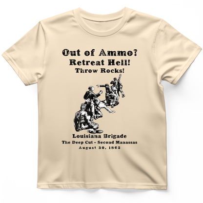 Out Of Ammo Throw Rocks T-Shirt Natural / S