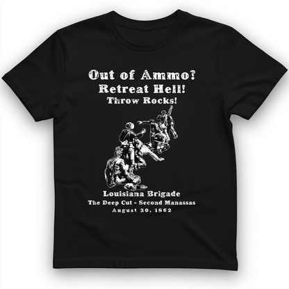 Out Of Ammo Throw Rocks T-Shirt Black / S