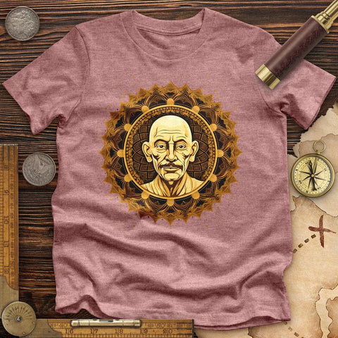 Peaceful Gandhi High Quality Tee Heather Mauve / S