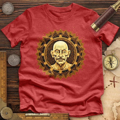 Peaceful Gandhi High Quality Tee Heather Red / S