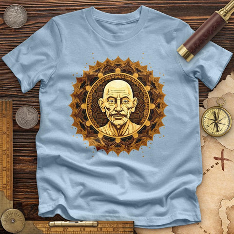 Peaceful Gandhi High Quality Tee Light Blue / S