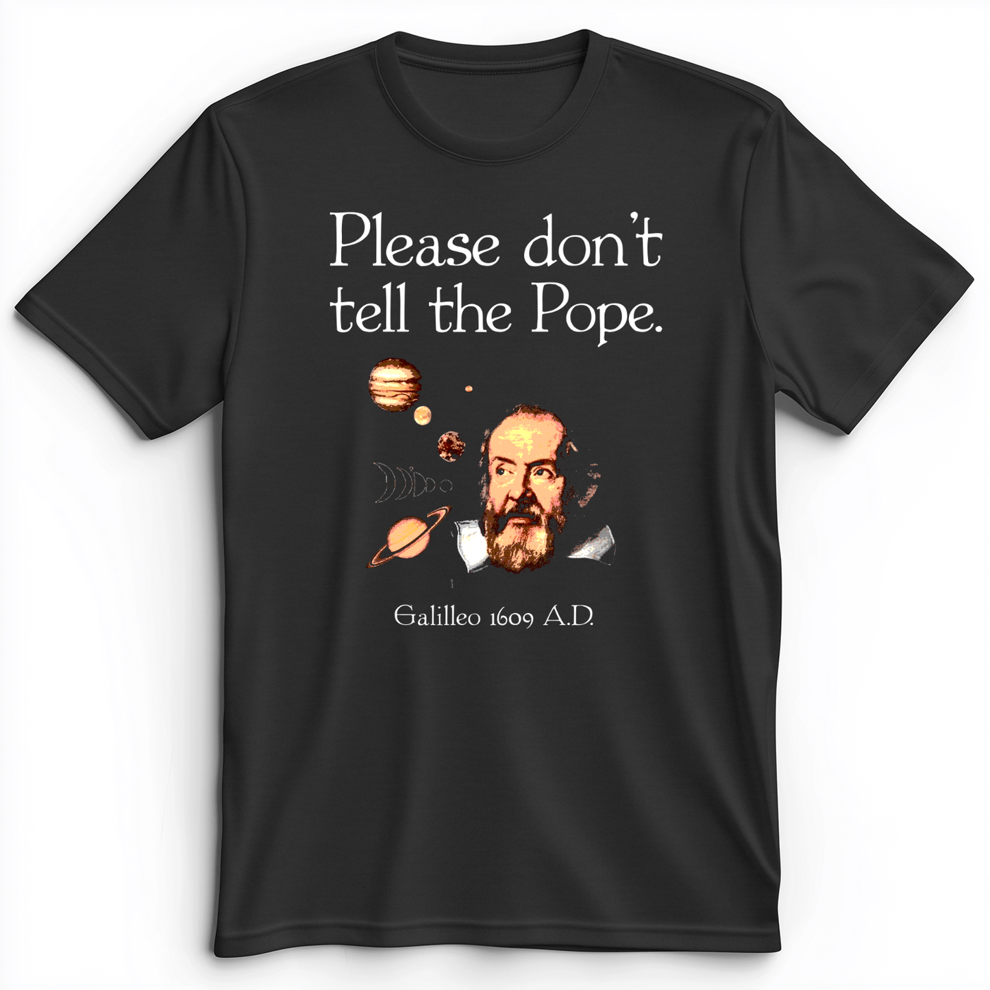 Please Don't Tell The Pope Premium Tee Dark Grey Heather / S