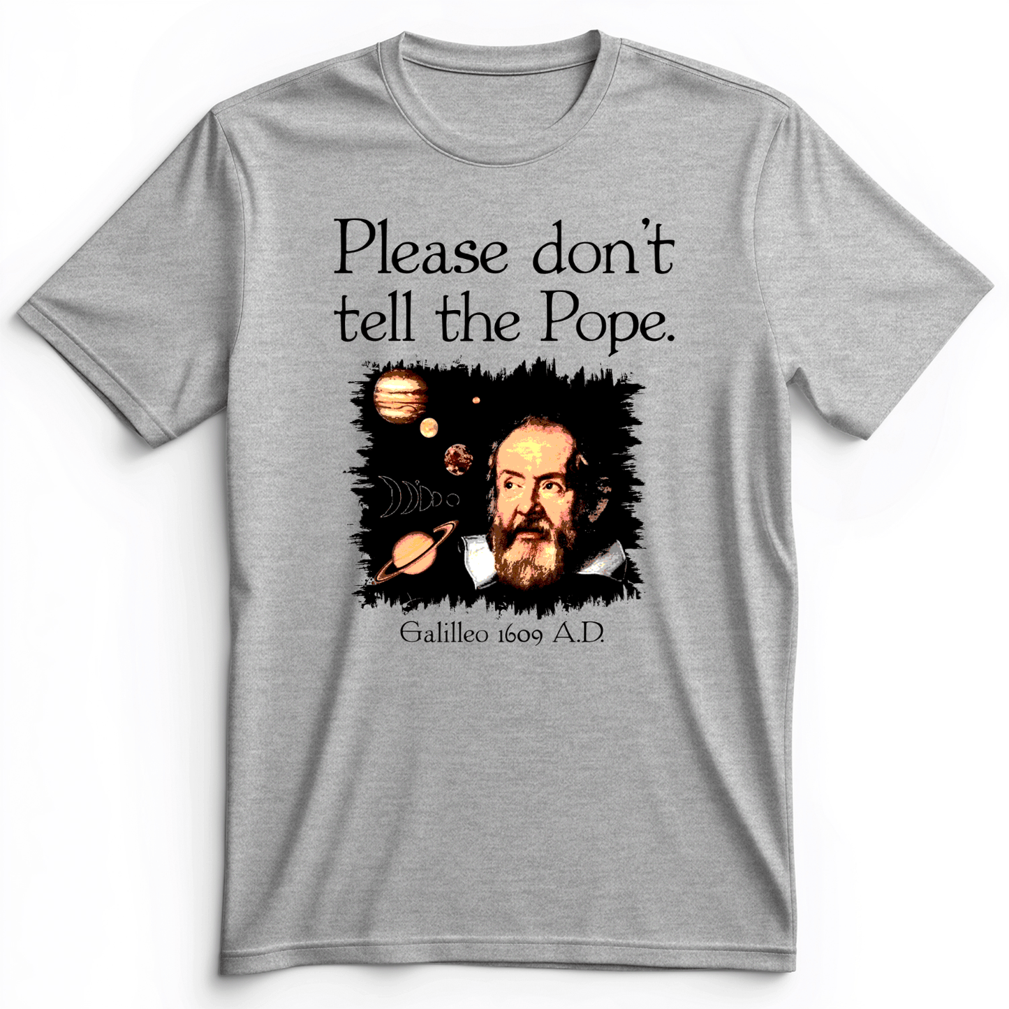 Please Don't Tell The Pope Premium Tee Athletic Heather / S