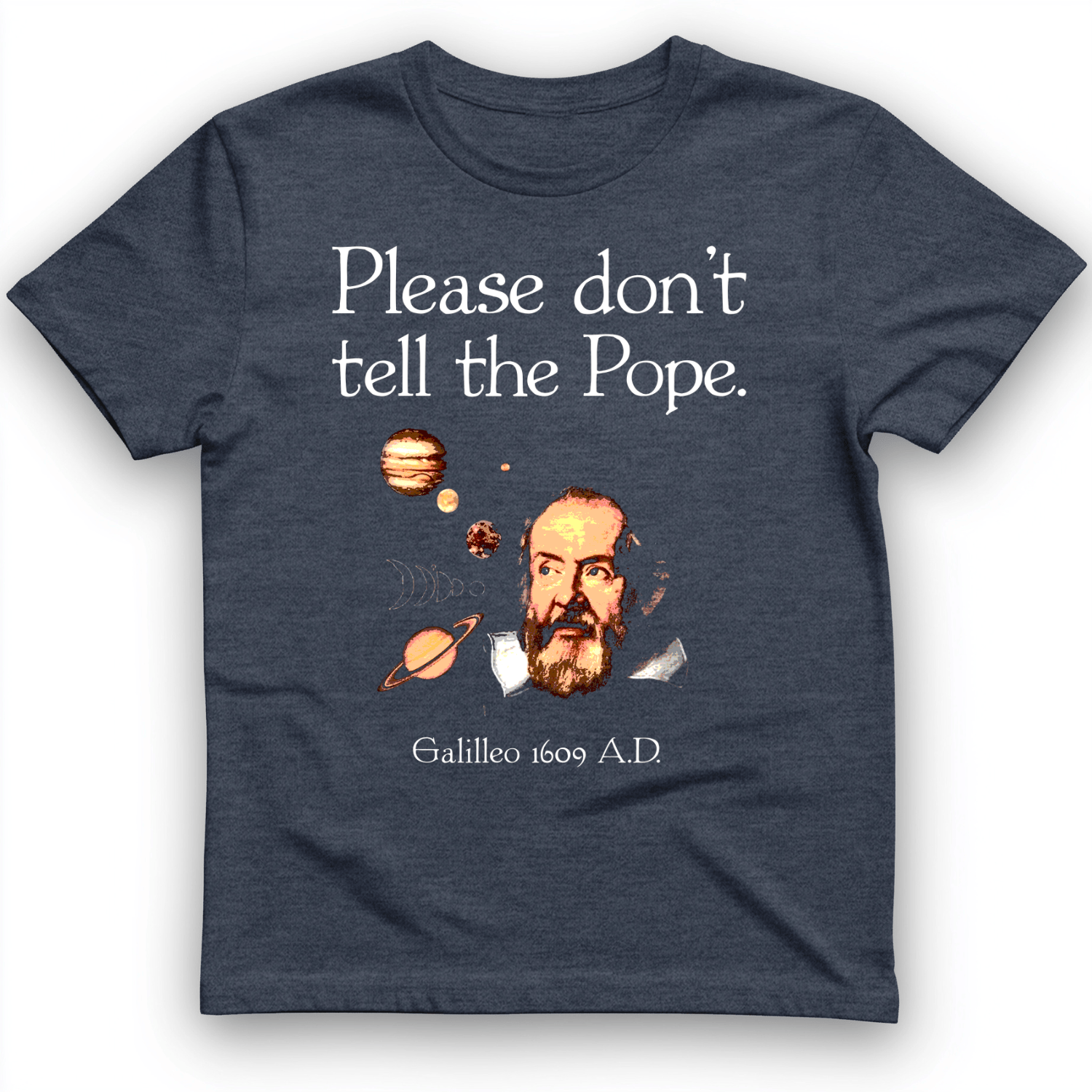 Please Dont Tell the Pope T-Shirt Heather Navy / S
