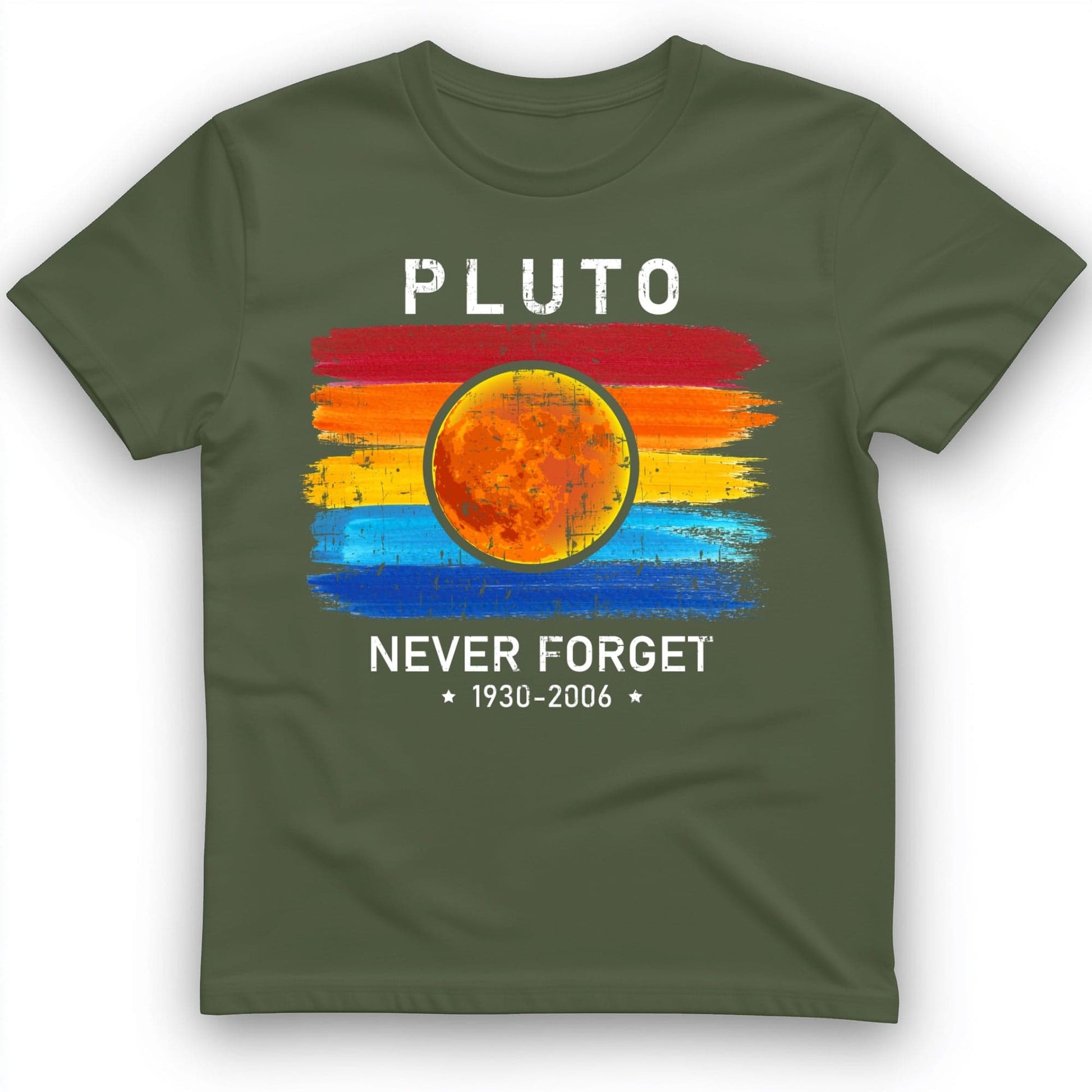 Pluto Never Forget T-Shirt Military Green / S