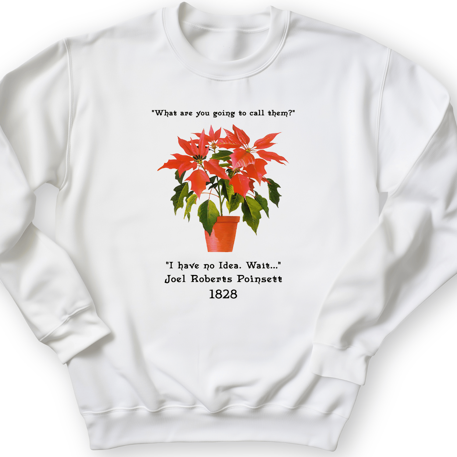 Pointsettias Crewneck White / S