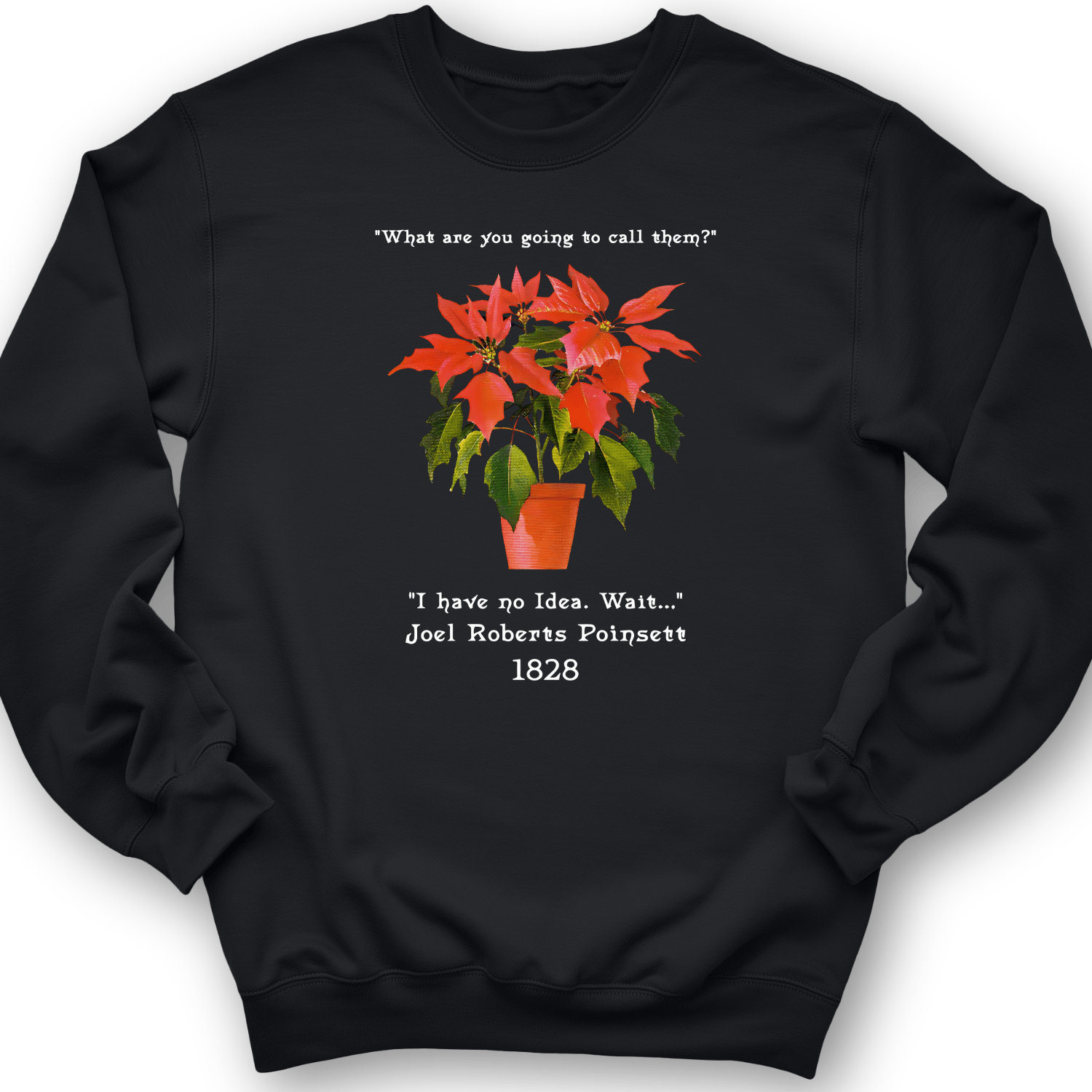 Pointsettias Crewneck Black / S