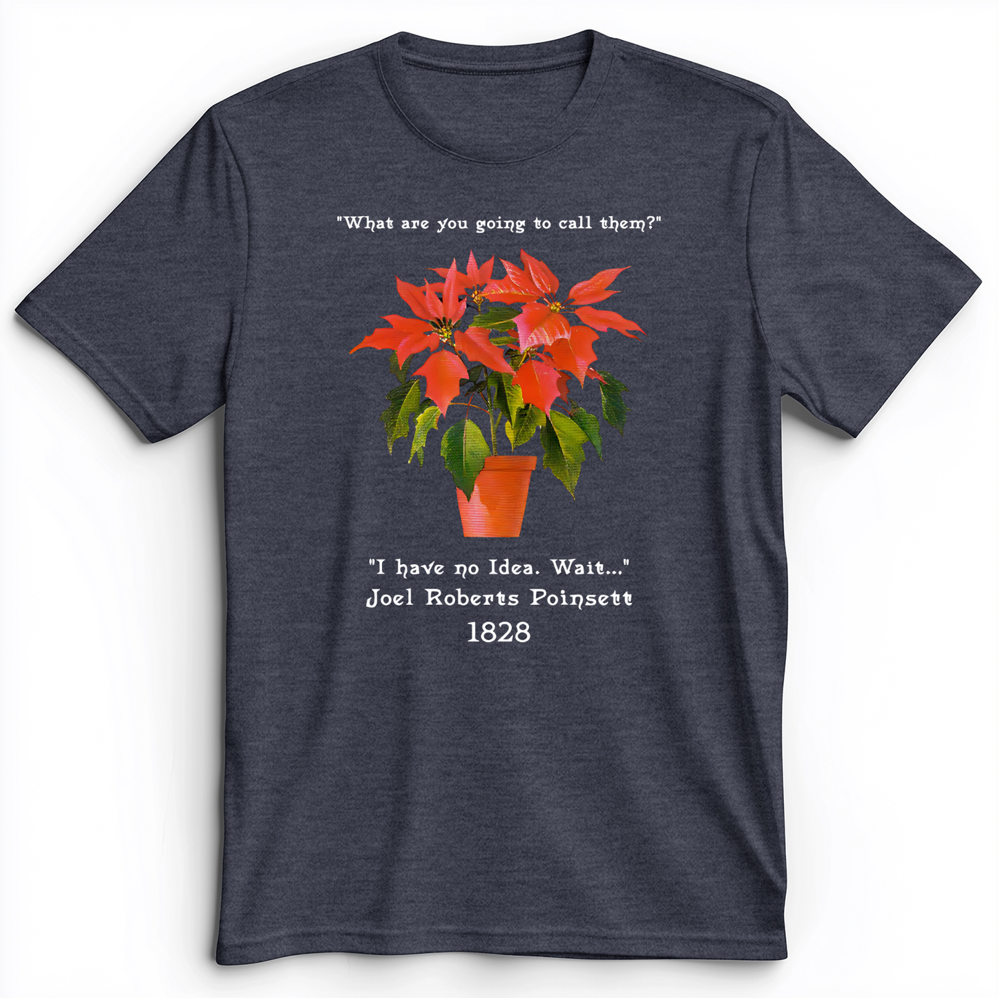Pointsettias Premium Tee Heather Navy / S