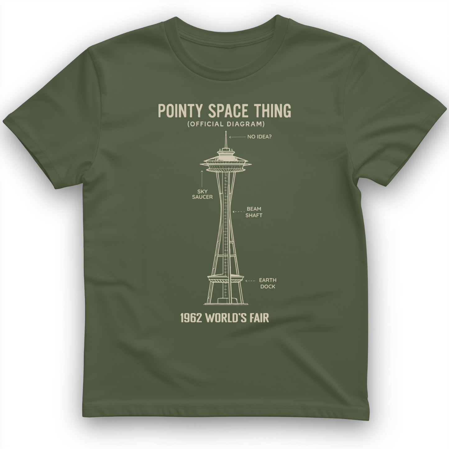 Pointy Space Thing T-Shirt Military Green / S