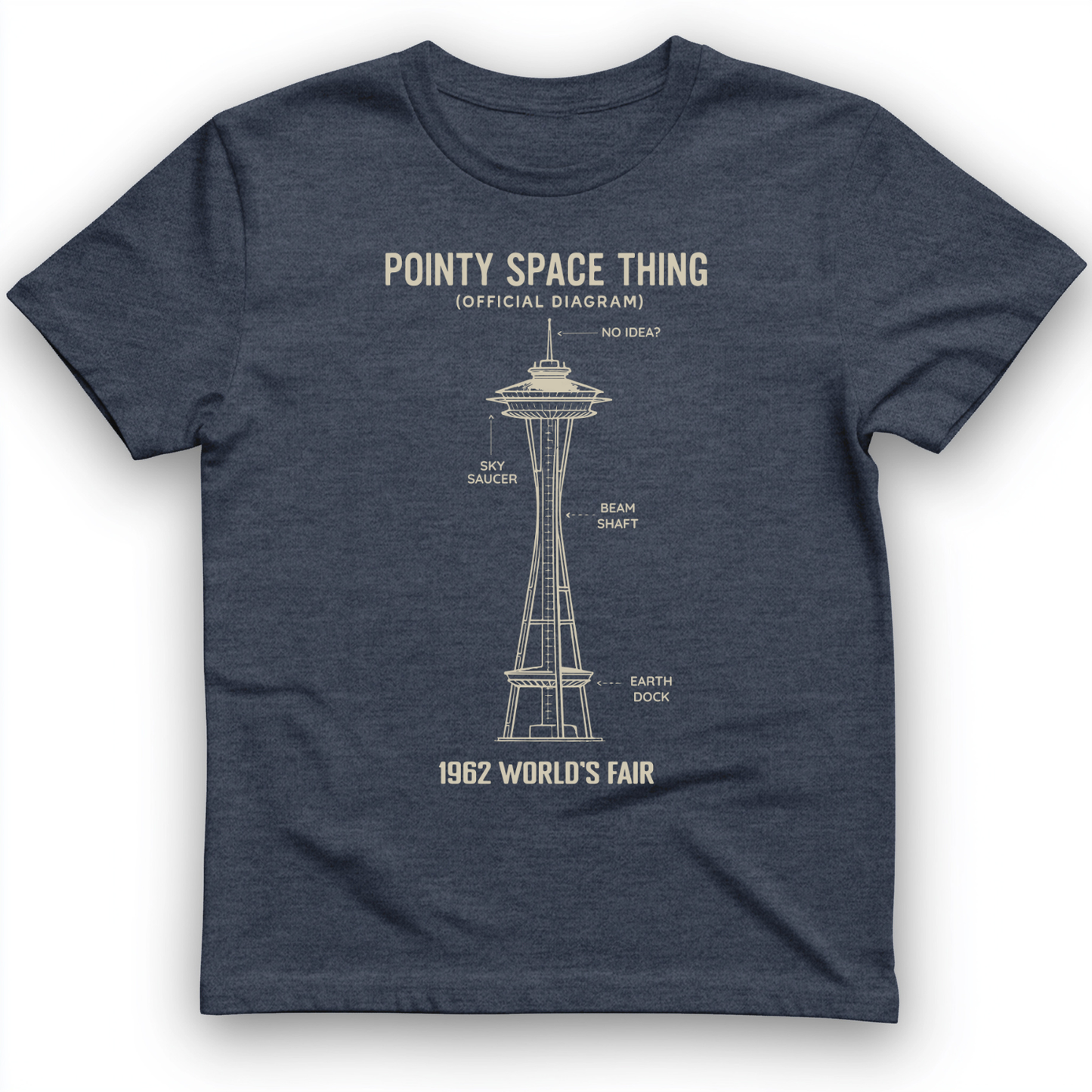 Pointy Space Thing T-Shirt Heather Navy / S