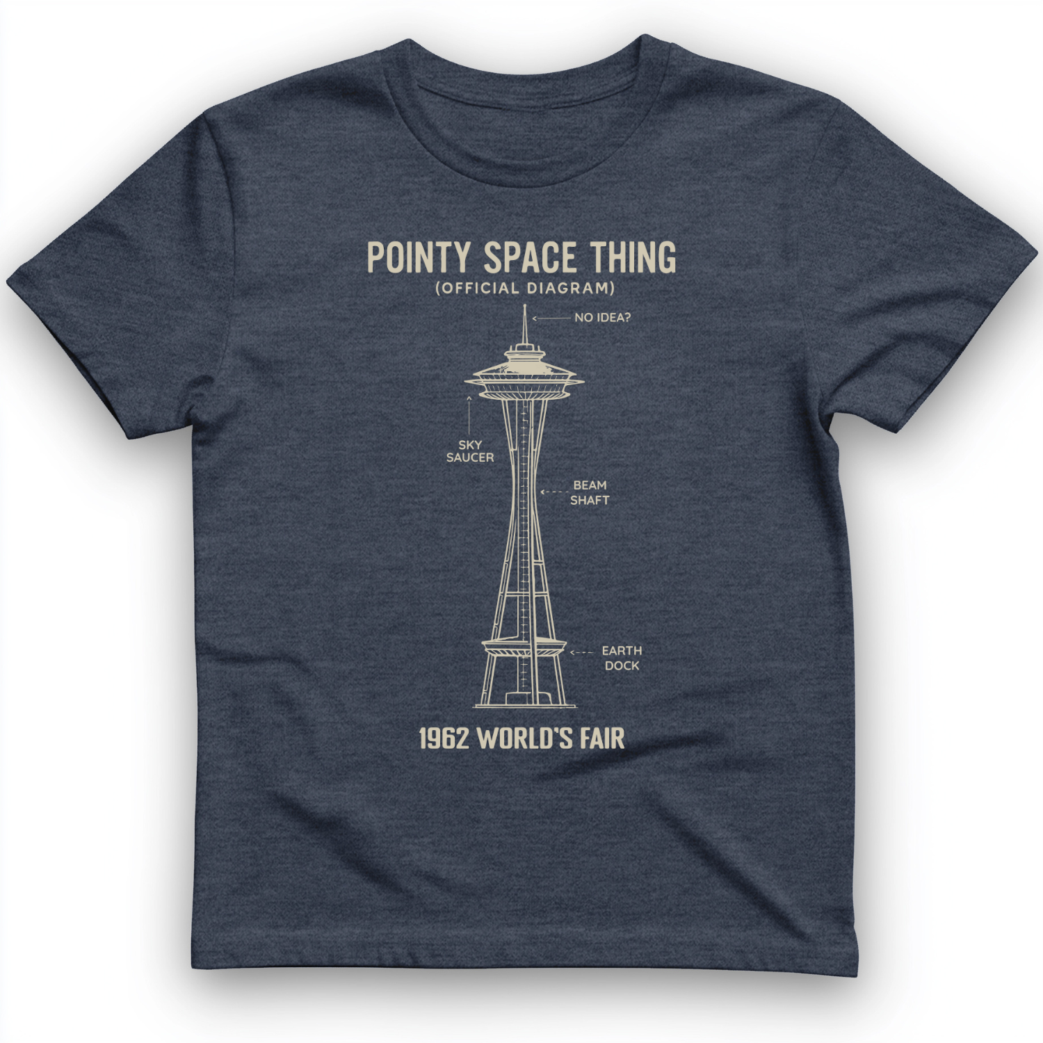 Pointy Space Thing T-Shirt Heather Navy / S