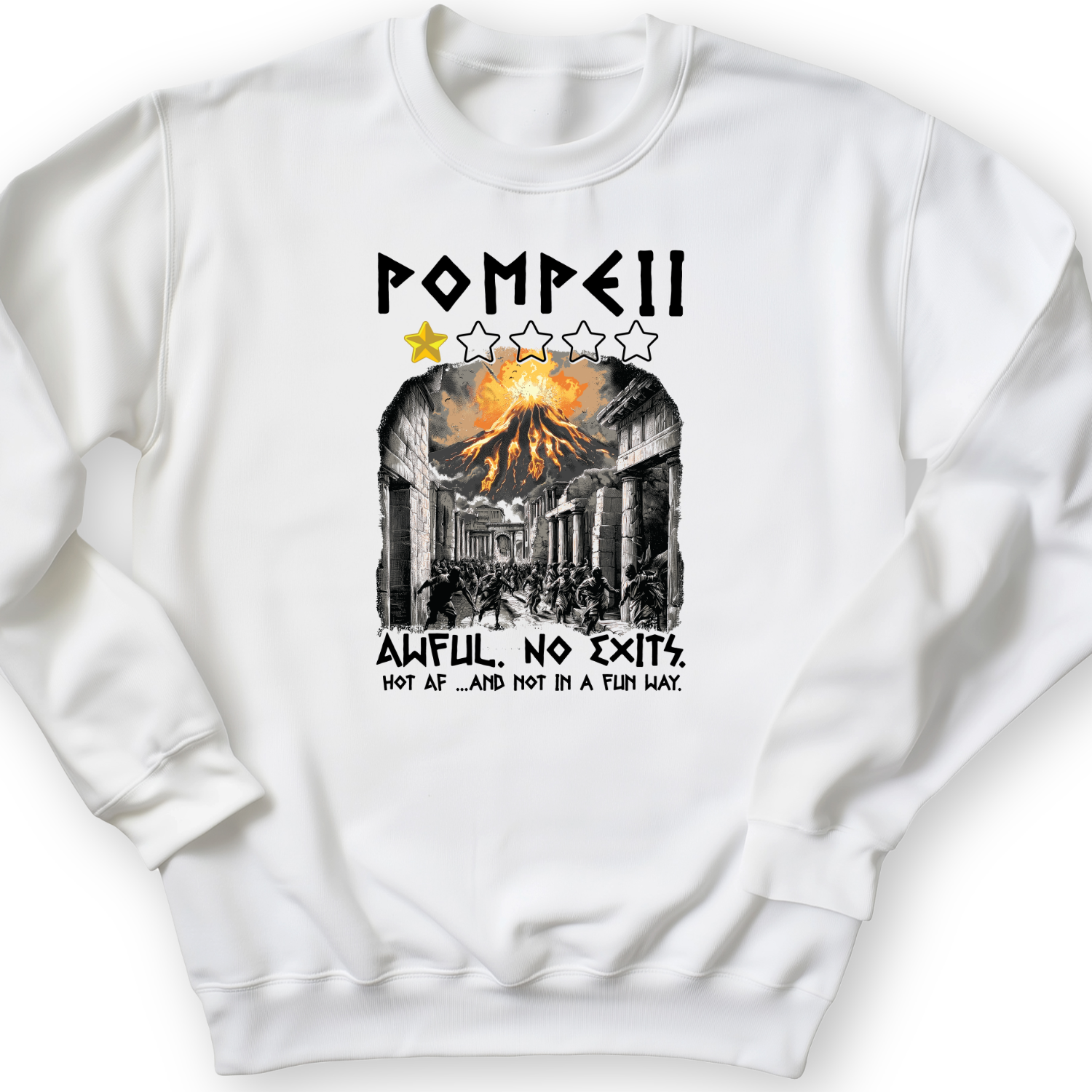 Pompeii 1 Star Crewneck White / S