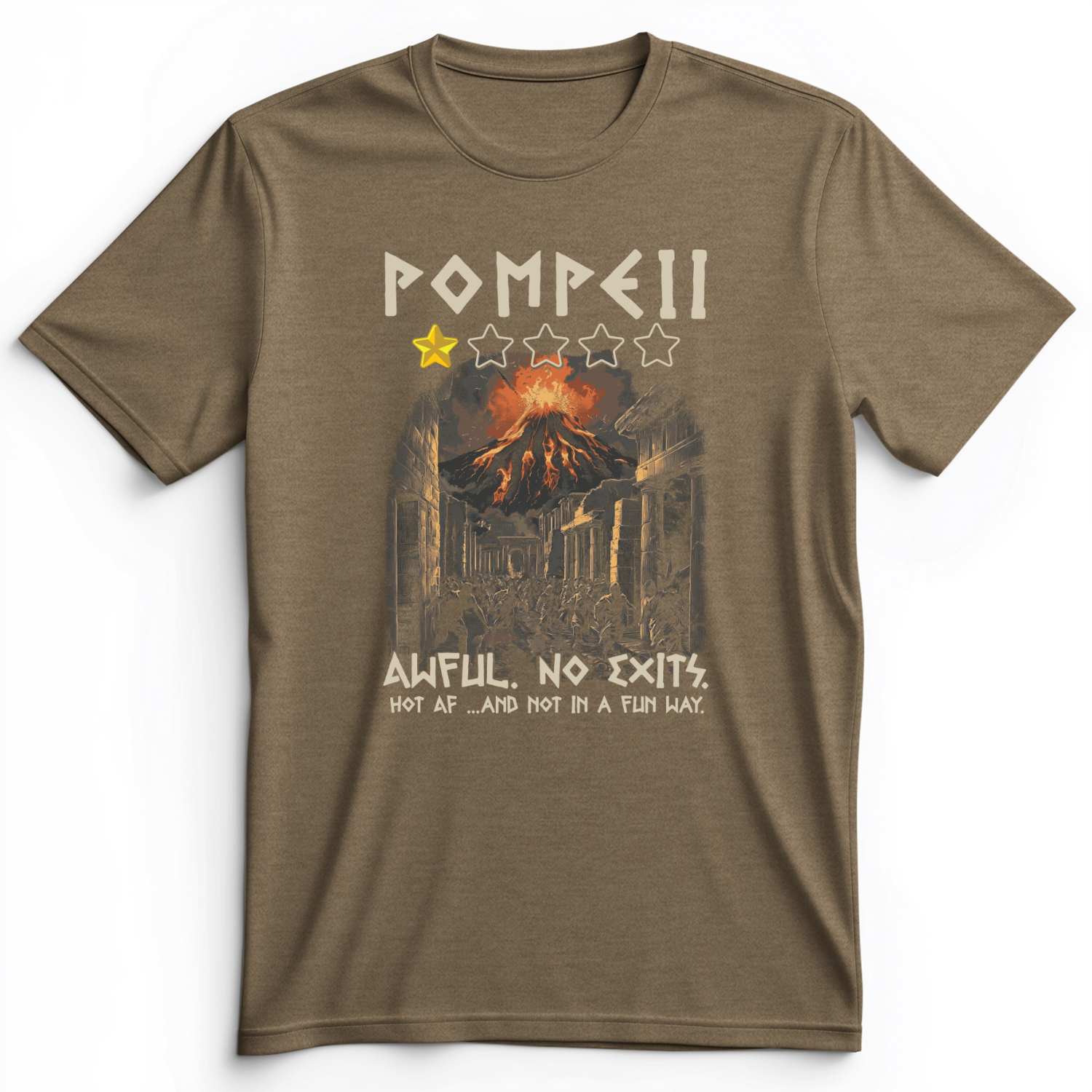 Pompeii 1 Star Premium Tee Heather Olive / S