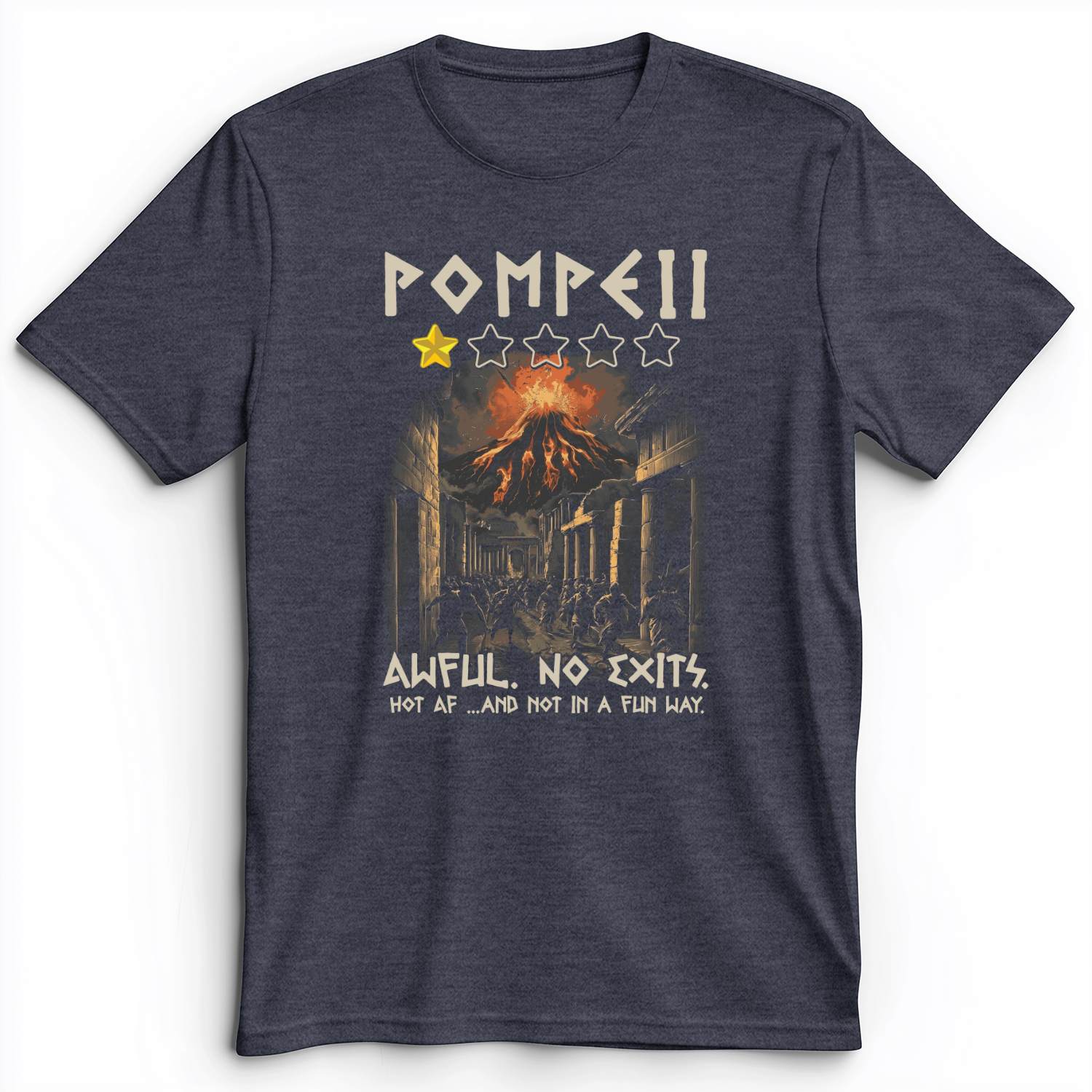 Pompeii 1 Star Premium Tee Heather Navy / S