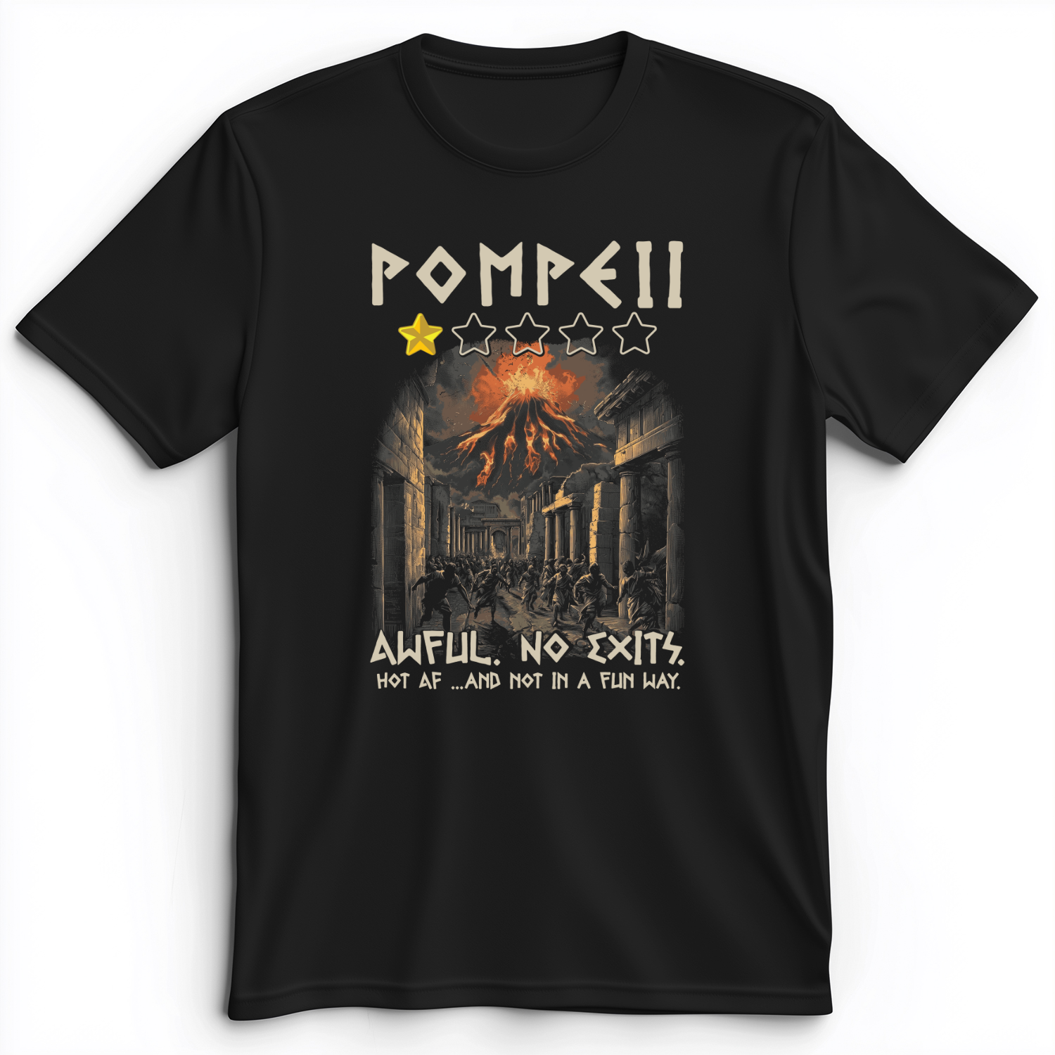 Pompeii 1 Star Premium Tee Black / S