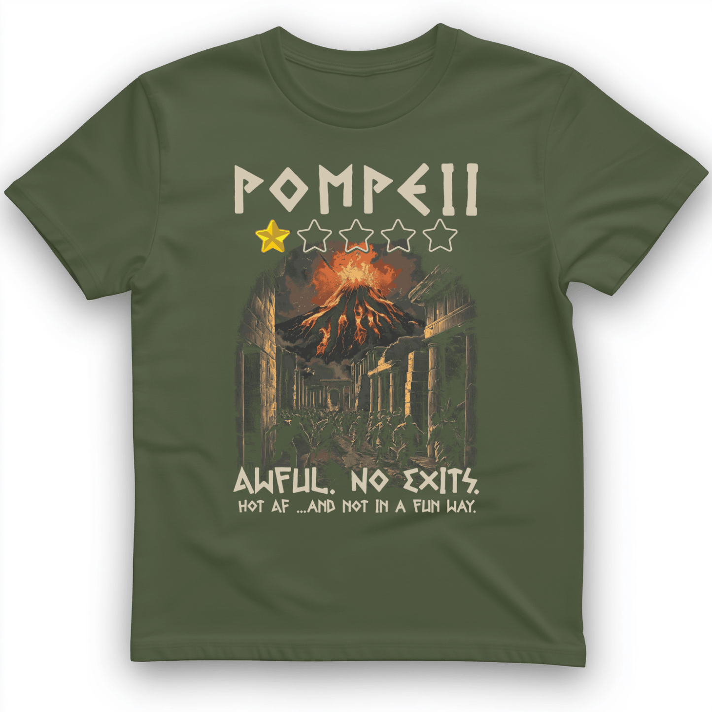Pompeii 1 Star T-Shirt Military Green / S