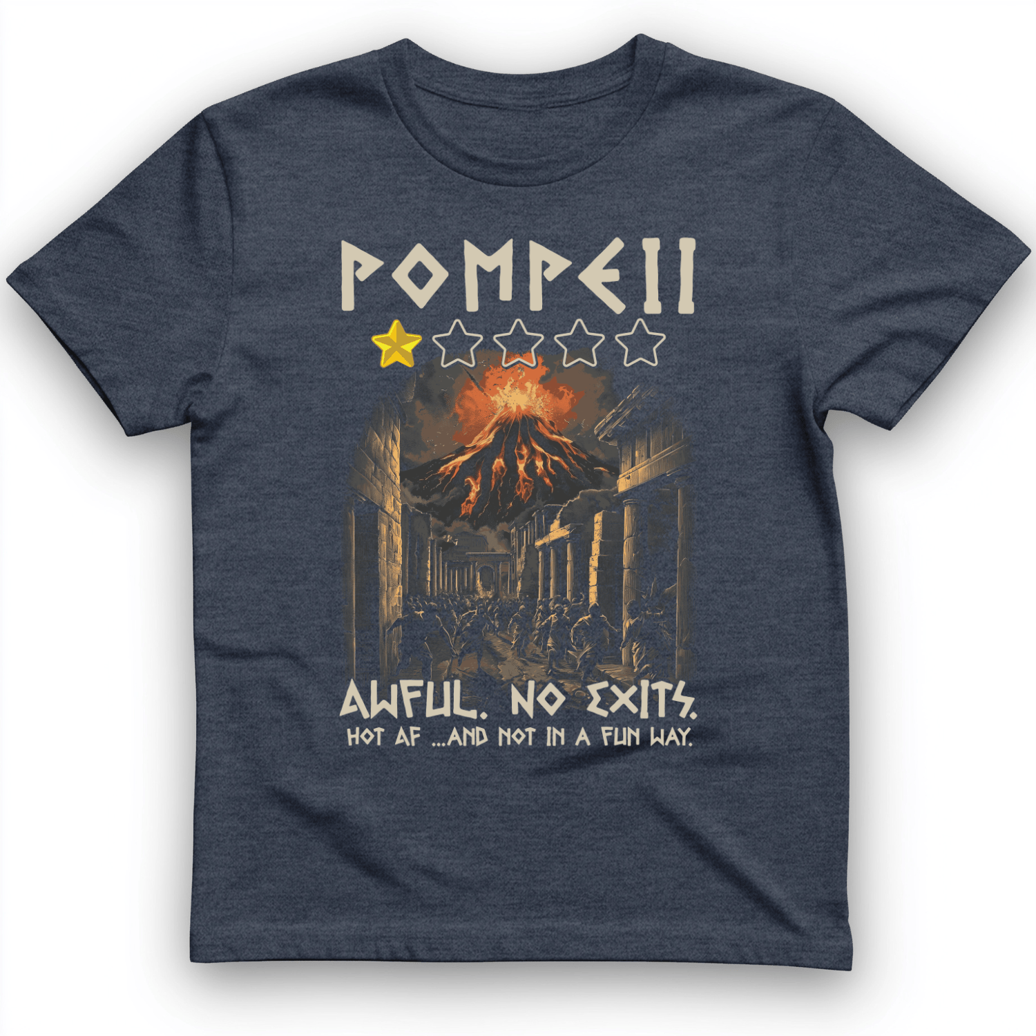 Pompeii 1 Star T-Shirt Heather Navy / S