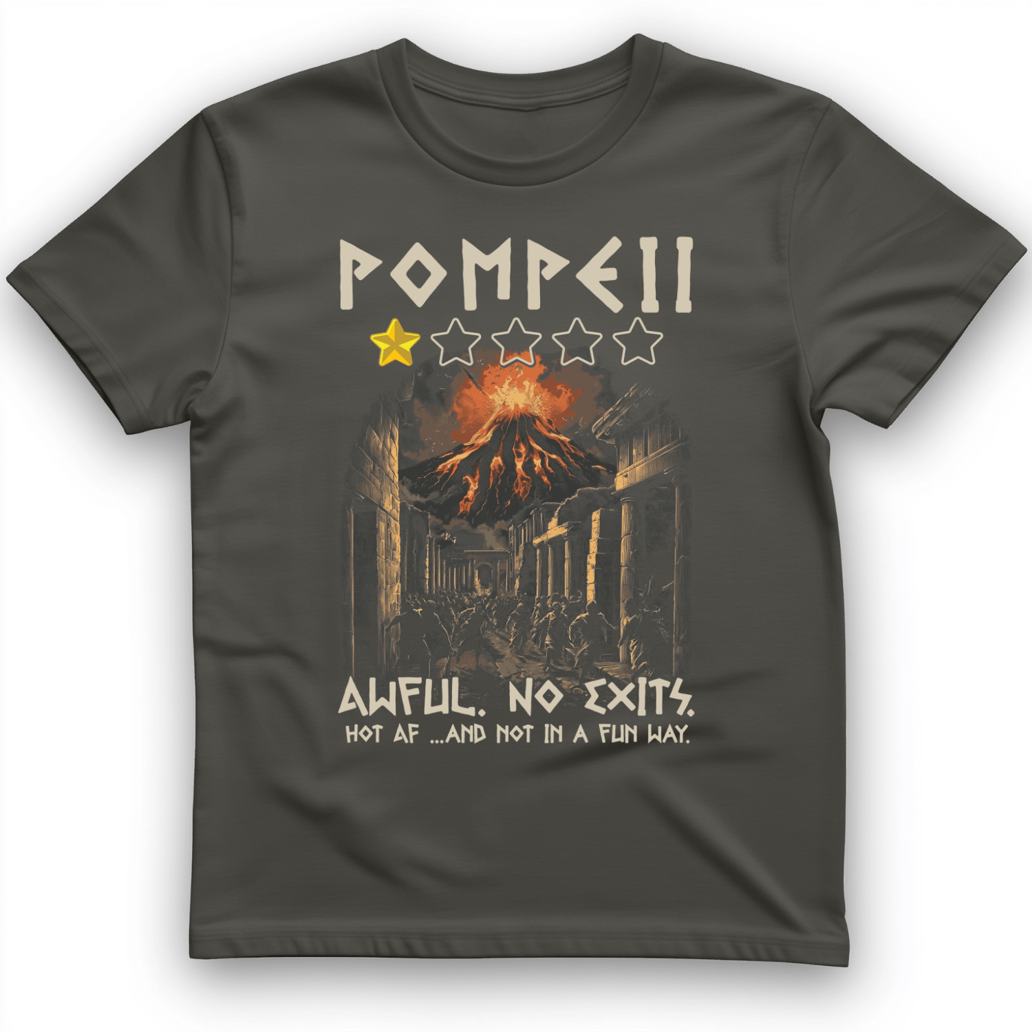 Pompeii 1 Star T-Shirt Charcoal / S