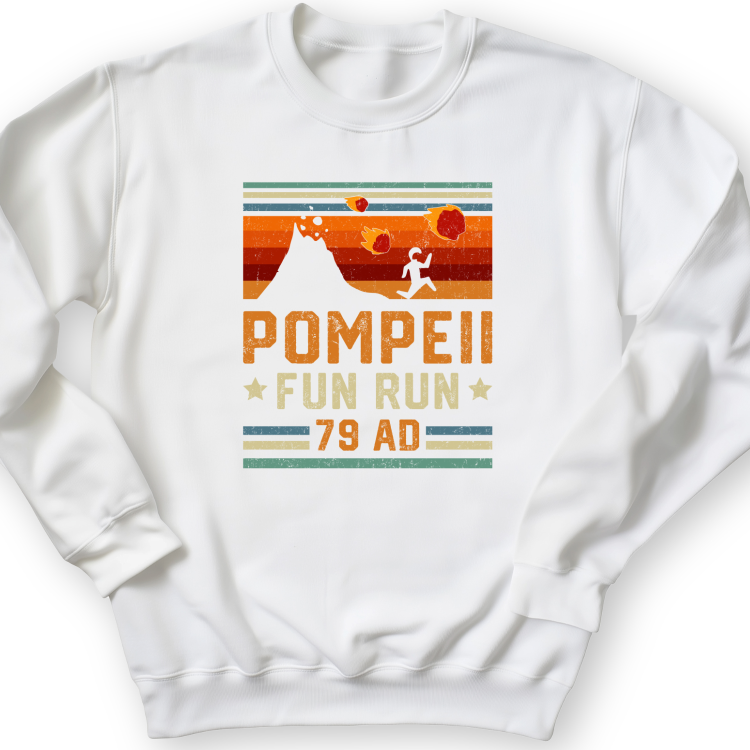 Pompeii "Fun" Run Crewneck White / S