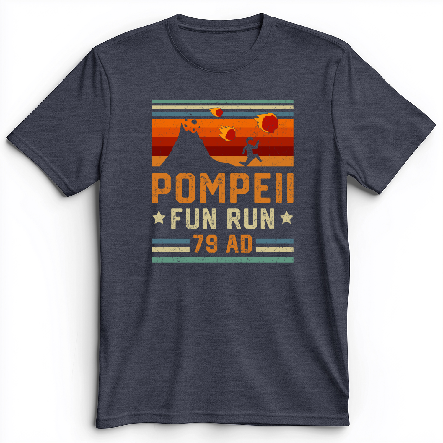 Pompeii "Fun" Run Premium Tee Heather Navy / S