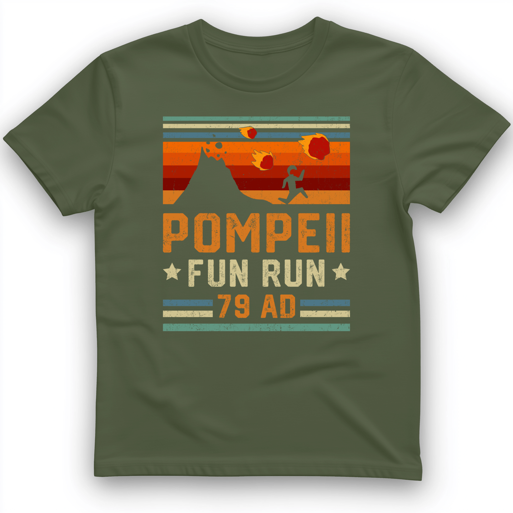 Pompeii "Fun" Run T-Shirt Military Green / S