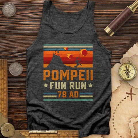 Pompeii "Fun" Run Tank Charcoal Black TriBlend / XS