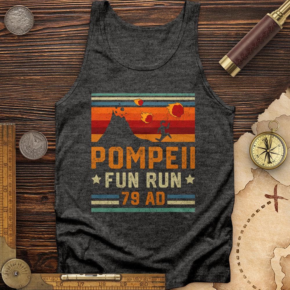Pompeii "Fun" Run Tank Charcoal Black TriBlend / XS