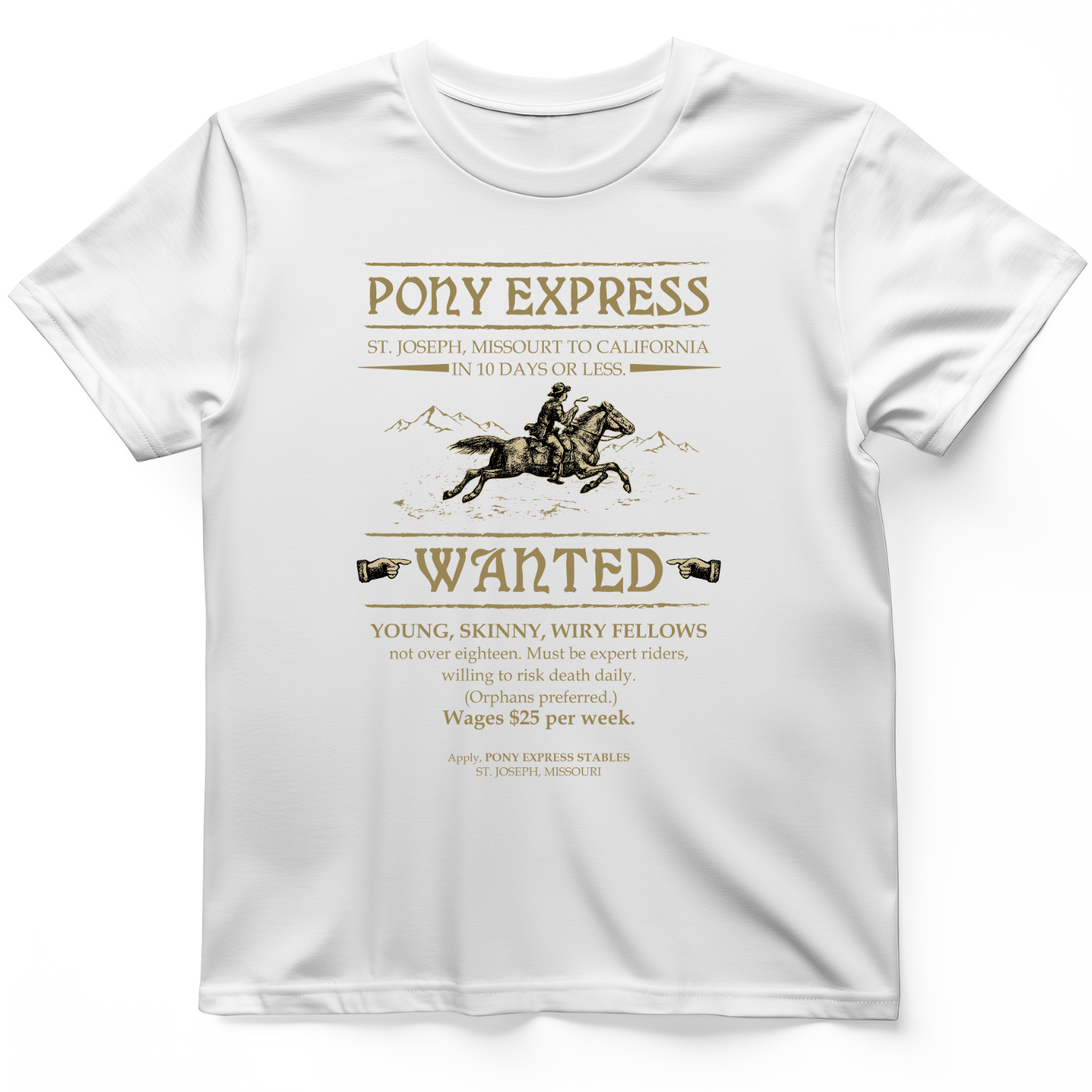Pony Express Poster T-Shirt White / S