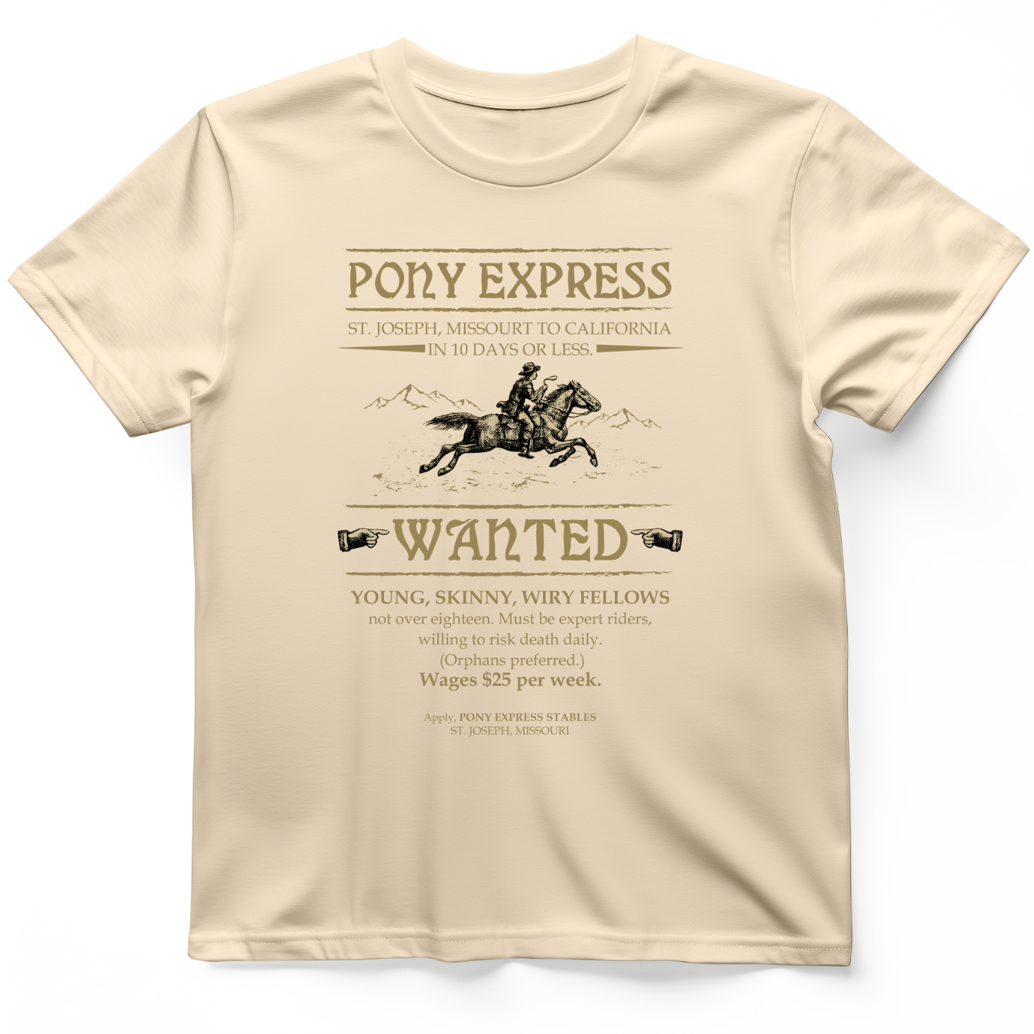 Pony Express Poster T-Shirt Natural / S