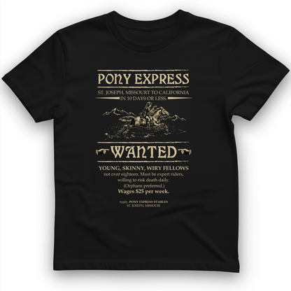 Pony Express Poster T-Shirt Black / S