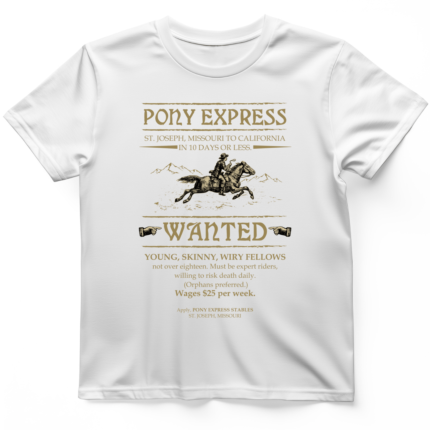 Pony Express Poster T-Shirt White / S