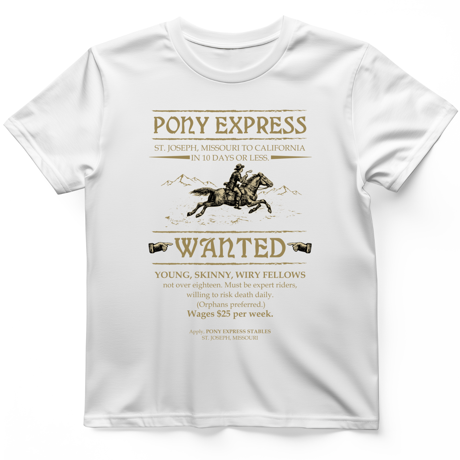 Pony Express Poster T-Shirt White / S