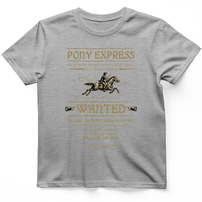 Pony Express Poster T-Shirt Sport Grey / S