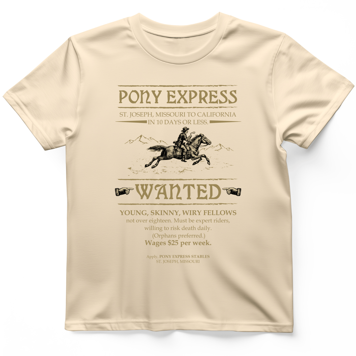 Pony Express Poster T-Shirt Natural / S