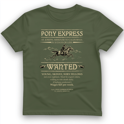Pony Express Poster T-Shirt Military Green / S