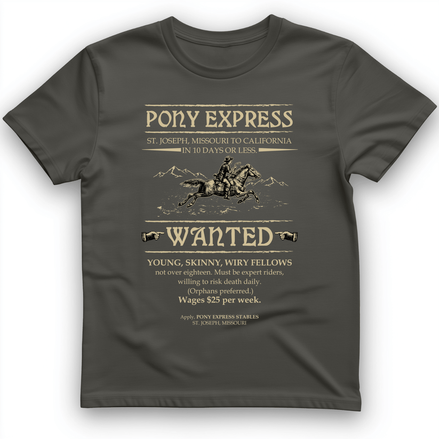 Pony Express Poster T-Shirt Charcoal / S