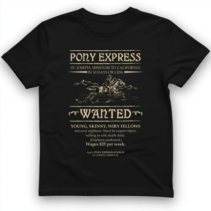 Pony Express Poster T-Shirt Black / S