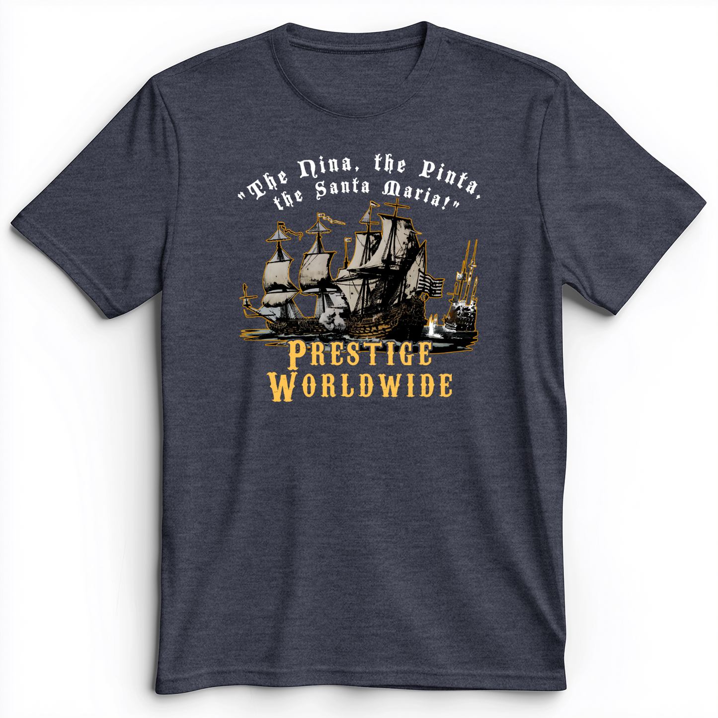 Prestige Worldwide Premium Tee Heather Navy / S