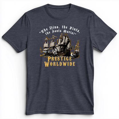 Prestige Worldwide Premium Tee Heather Navy / S