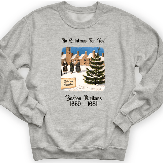 Puritans Banned Xmas Boston Crewneck Sport Grey / S