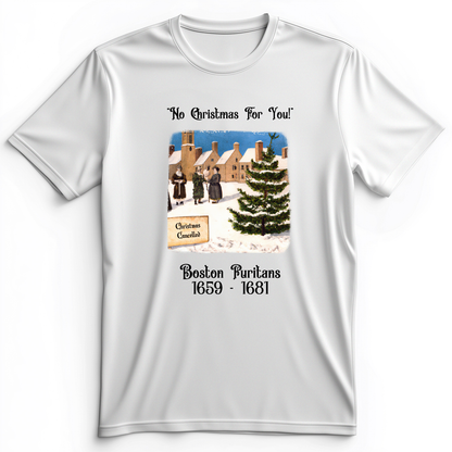 Puritans Banned Xmas Boston Premium Tee White / S