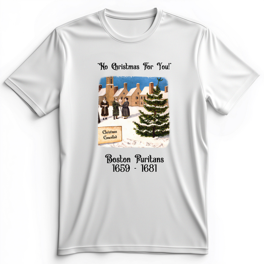 Puritans Banned Xmas Boston Premium Tee White / S