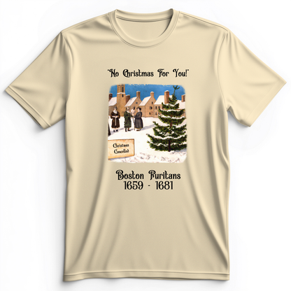 Puritans Banned Xmas Boston Premium Tee Natural / S