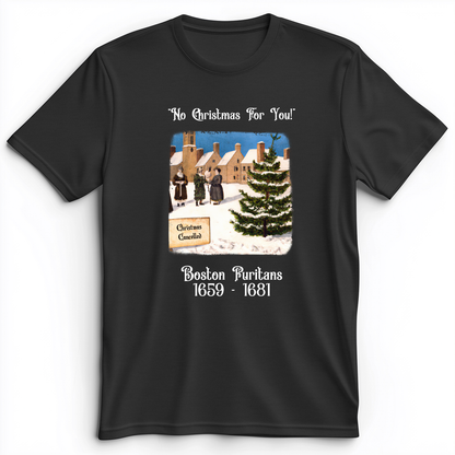 Puritans Banned Xmas Boston Premium Tee Dark Grey Heather / S