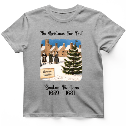 Puritans Banned Xmas Boston T-Shirt Sport Grey / S
