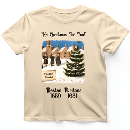 Puritans Banned Xmas Boston T-Shirt Natural / S