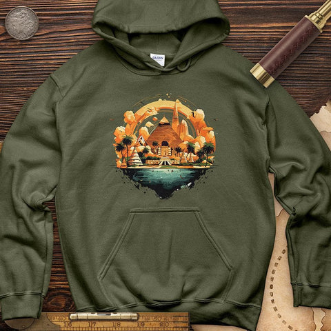 Pyramid Giza in Egypt Hoodie Military Green / S