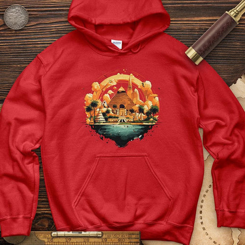 Pyramid Giza in Egypt Hoodie Red / S